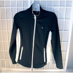 Lauren Ralph Lauren L-RL Jacket Womens Small Black White Full Zip Jacket
